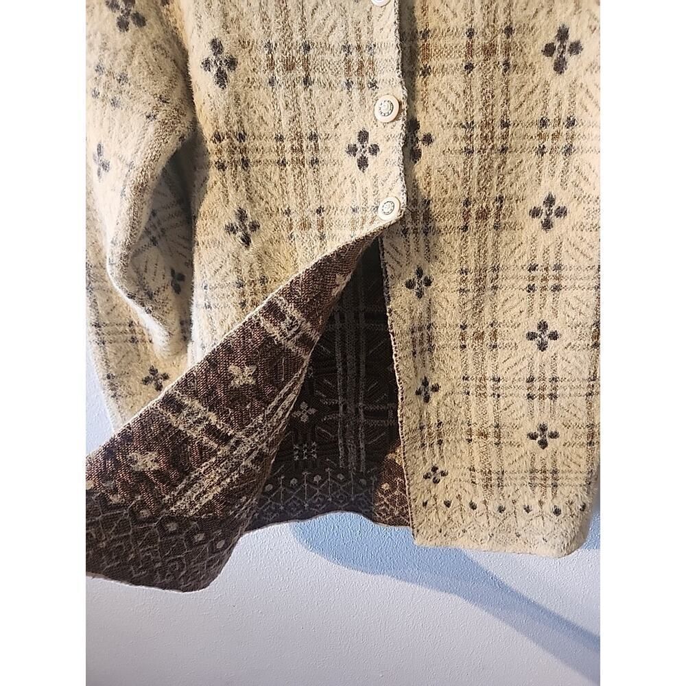 NVR Cardigan Sweater Super Soft!!! Wool Blend Small Beige Tan - Picture 5 of 6